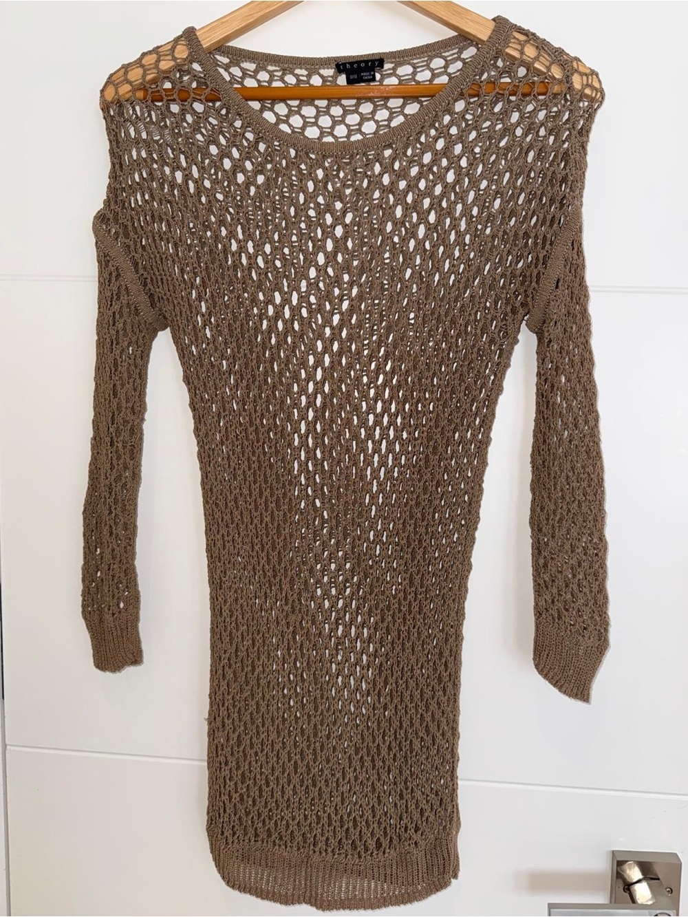 Theory Brown Open-Knit Coverup